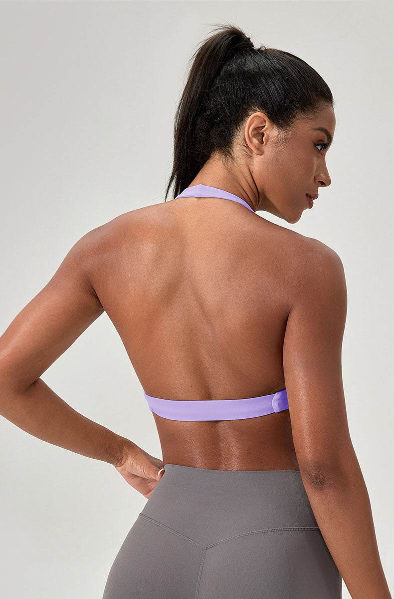 Twist Front Halter Straps Sports Bra