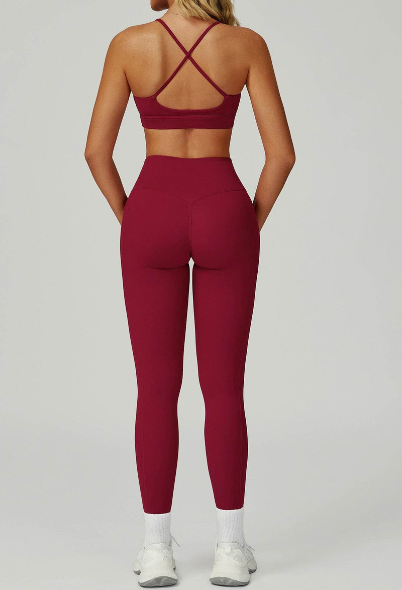 Activewear Set with Cross Back Bra and Legging