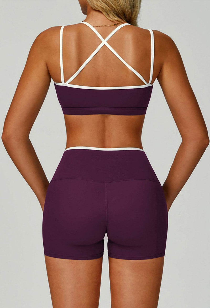 Double Shoulder Straps Sports Bras with Removable Chest Pad