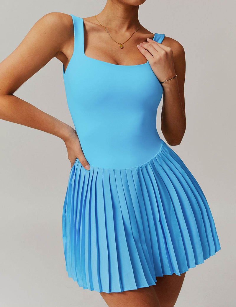 One Piece Tennis Dress with Shorts and Hidden Pockets