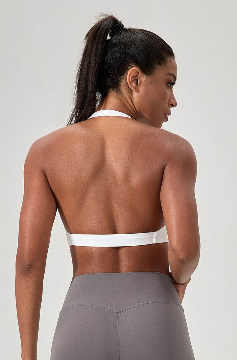 Twist Front Halter Straps Sports Bra