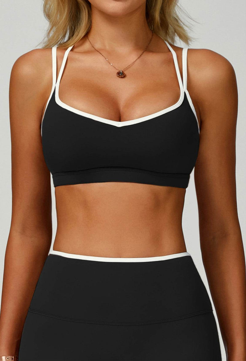 Double Shoulder Straps Sports Bras with Removable Chest Pad