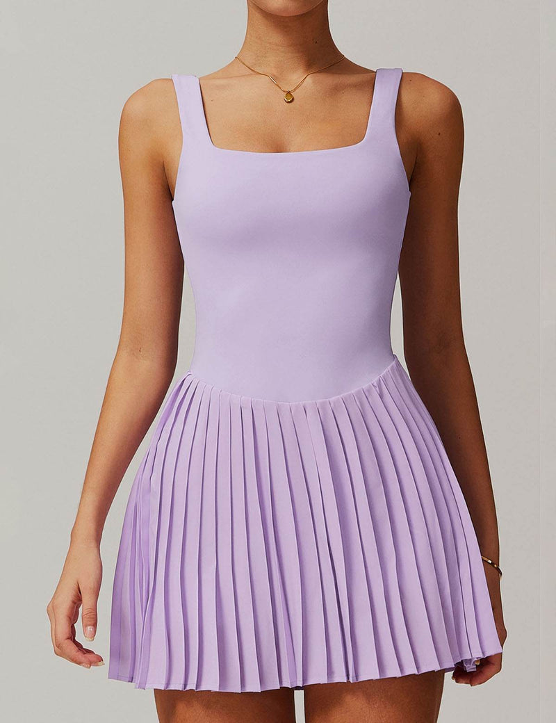 One Piece Tennis Dress with Shorts and Hidden Pockets