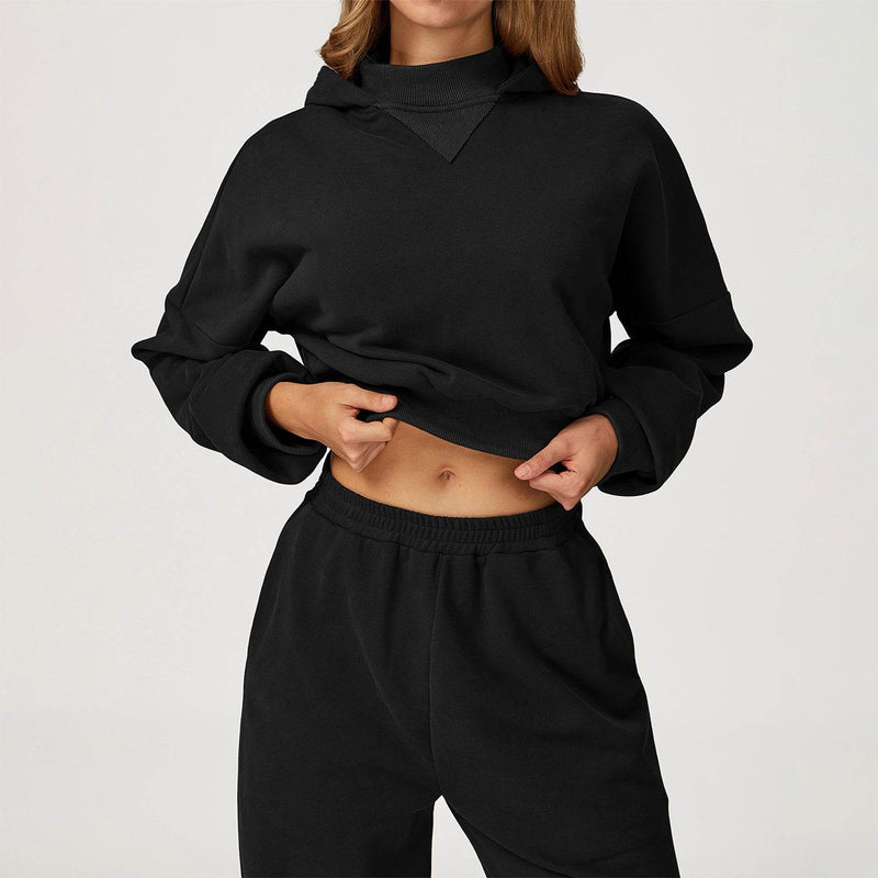 Long Sleeve Crop Sweatshirt Casual Hoodie
