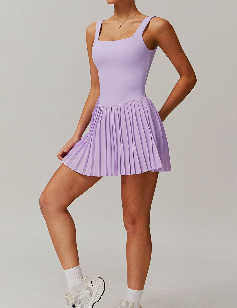 One Piece Tennis Dress with Shorts and Hidden Pockets