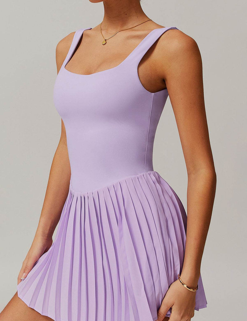 One Piece Tennis Dress with Shorts and Hidden Pockets