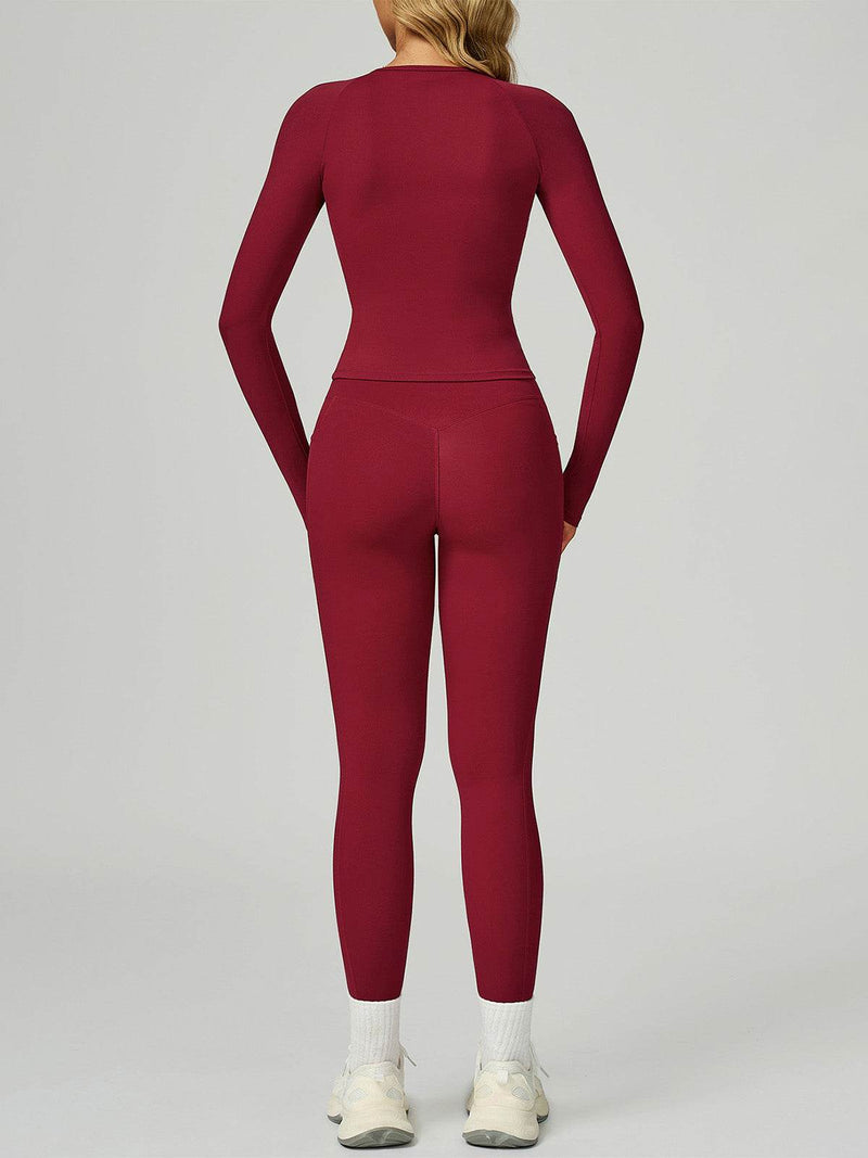 Sport Set with Long Sleeve Crew Neck T-Shirt and Legging
