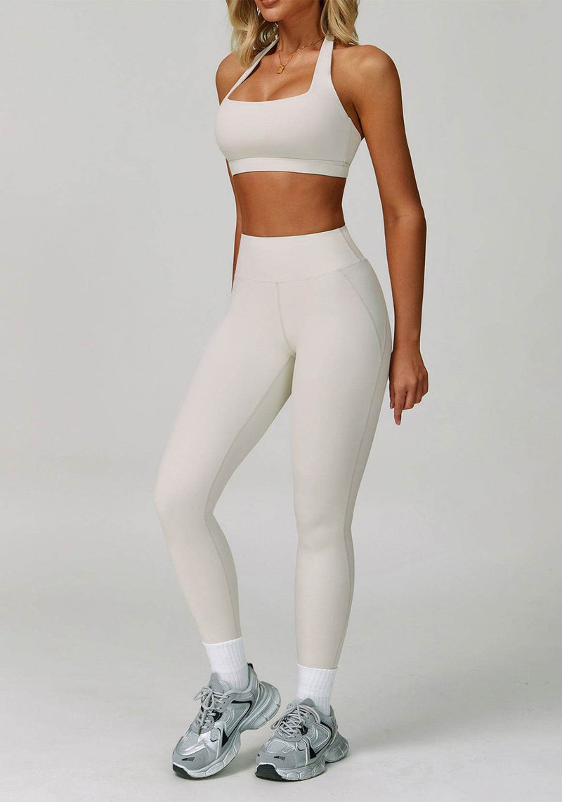 Activewear Set with Halter Sports Bra and Legging