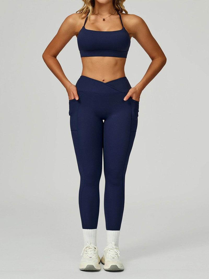 Activewear Set with Cross Back Bra and Legging