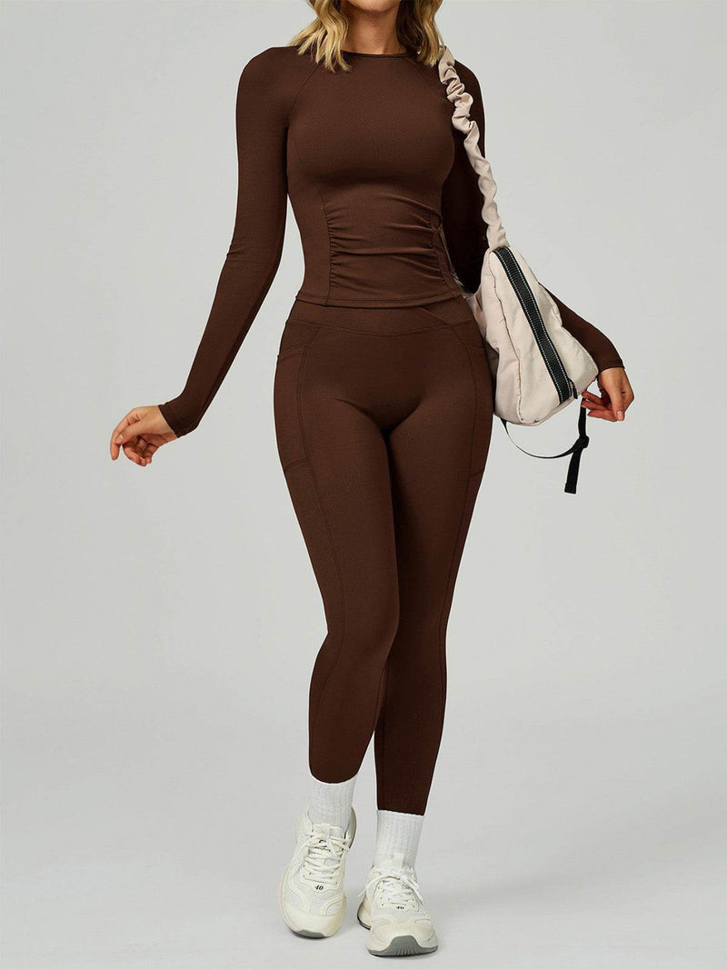 Sport Set with Long Sleeve Crew Neck T-Shirt and Legging