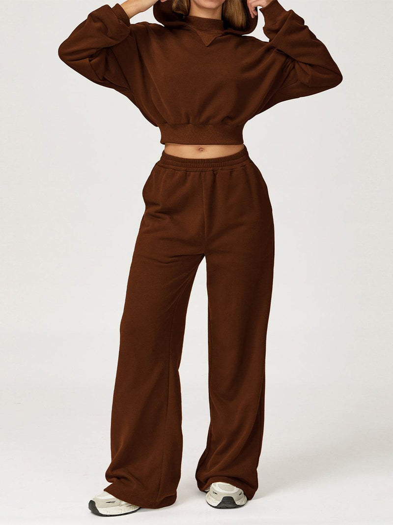 Sport Set with Long Sleeve Crop Sweatshirt and Sweatpant