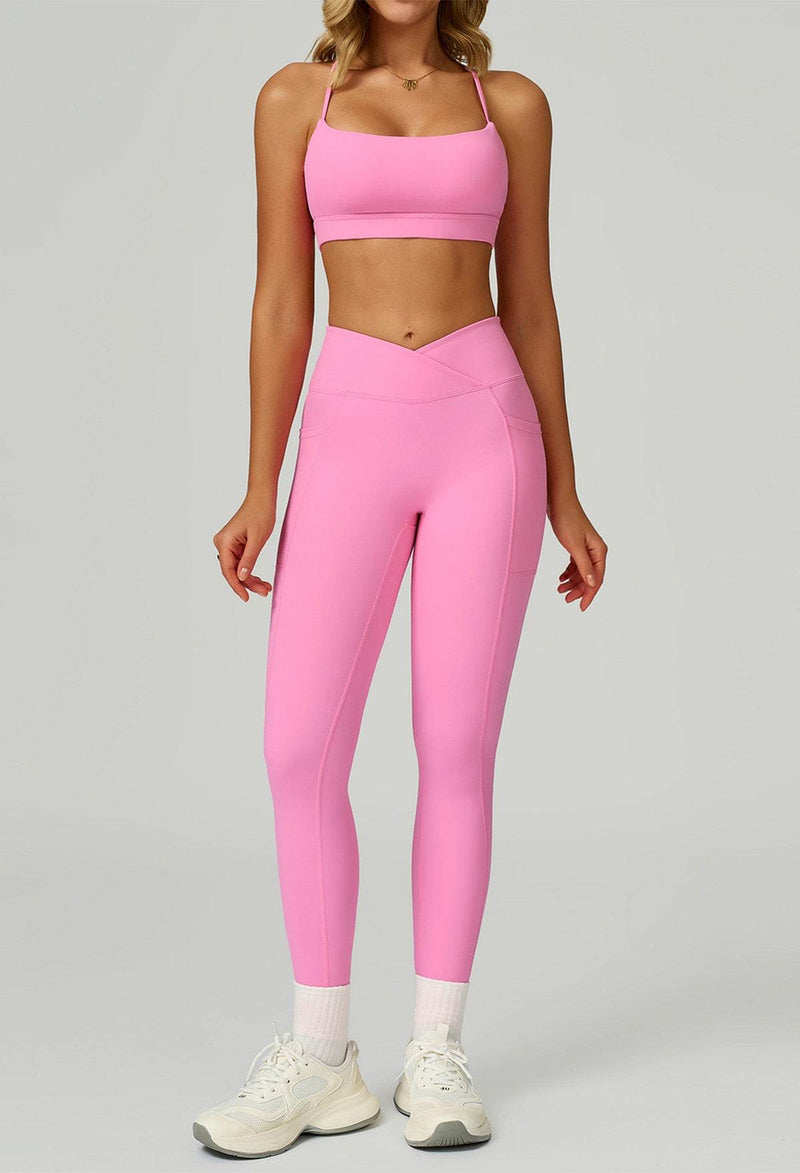 Activewear Set with Cross Back Bra and Legging
