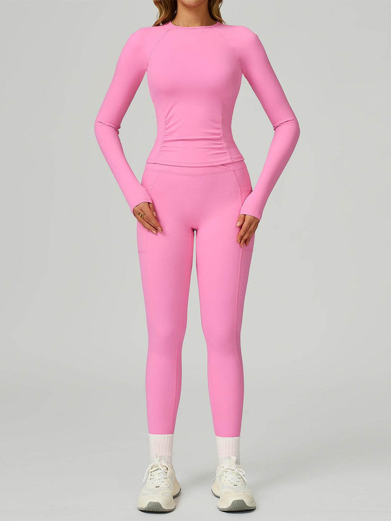 Sport Set with Long Sleeve Crew Neck T-Shirt and Legging