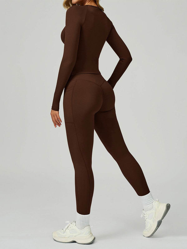 Sport Set with Long Sleeve Crew Neck T-Shirt and Legging