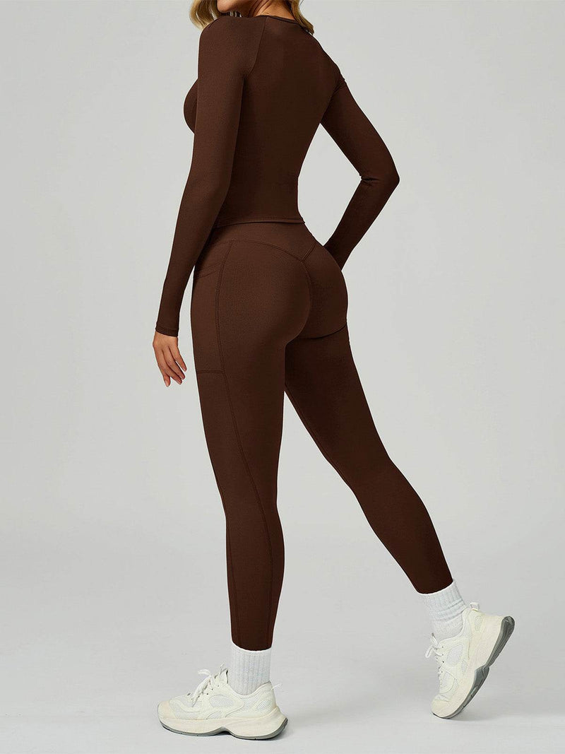 Sport Set with Long Sleeve Crew Neck T-Shirt and Legging