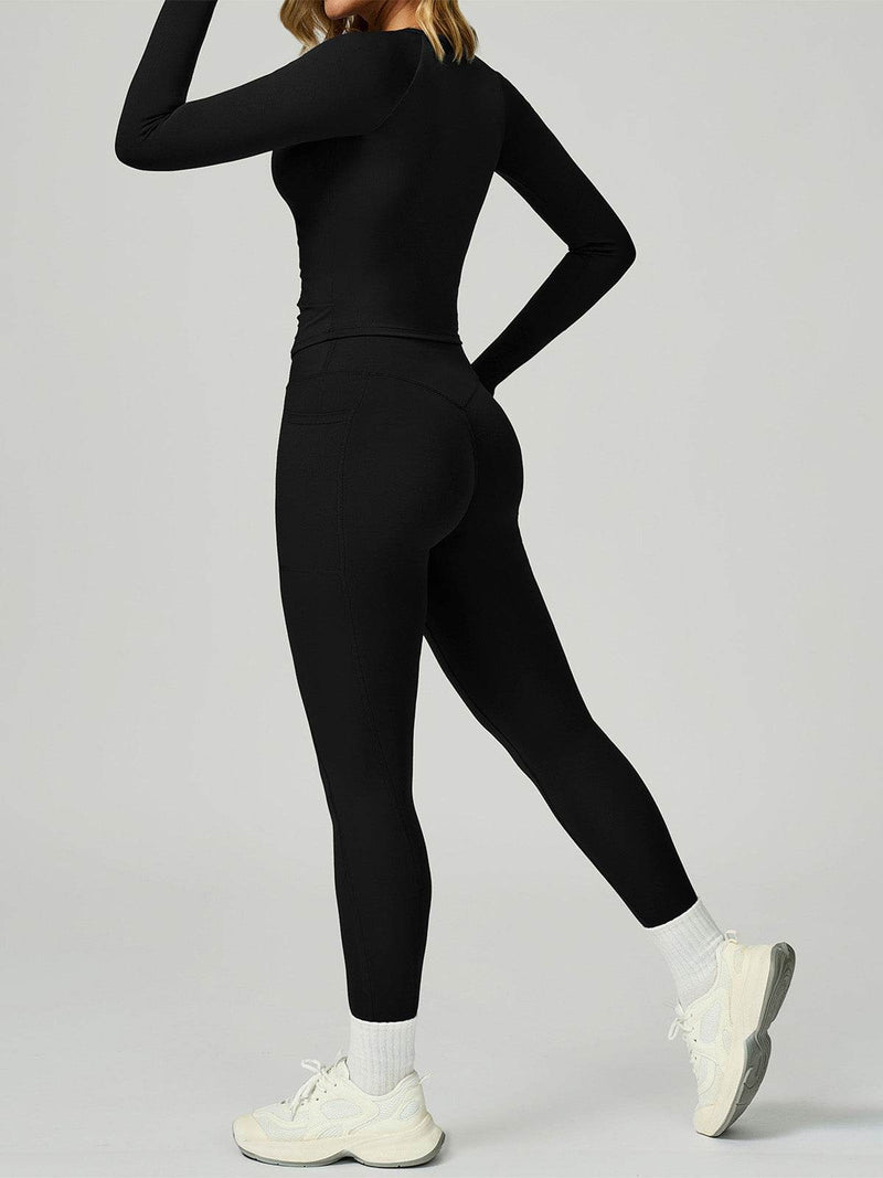 Sport Set with Long Sleeve Crew Neck T-Shirt and Legging