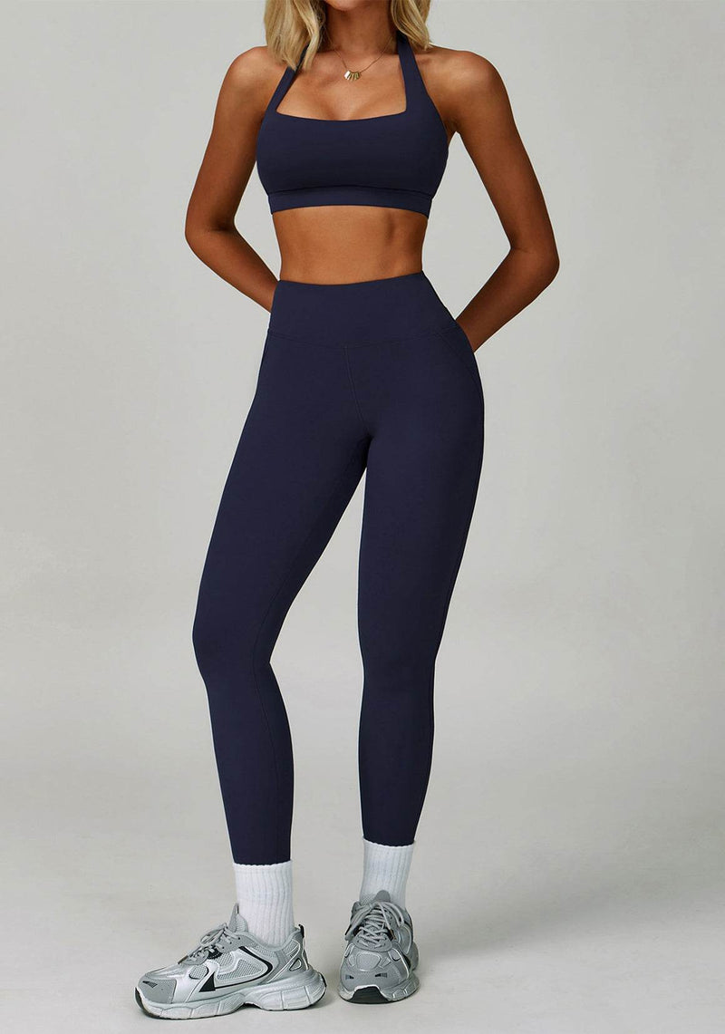 Activewear Set with Halter Sports Bra and Legging