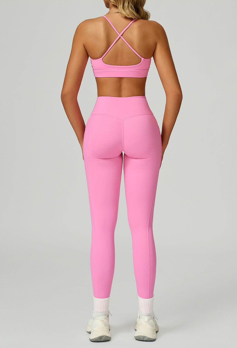 Activewear Set with Cross Back Bra and Legging