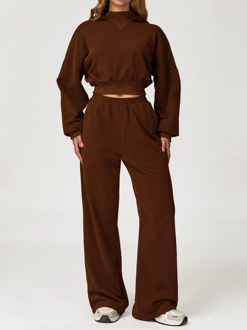 Sport Set with Long Sleeve Crop Sweatshirt and Sweatpant