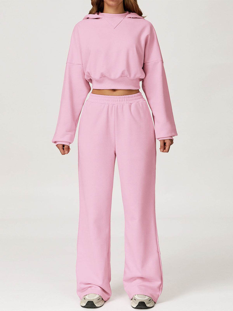 Sport Set with Long Sleeve Crop Sweatshirt and Sweatpant