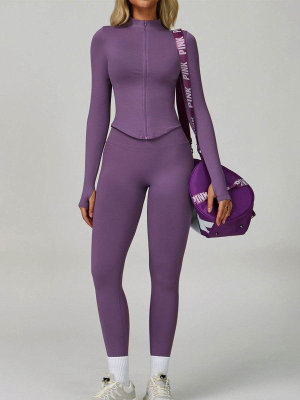 Activewear Set with Full Zip Jacket and Legging