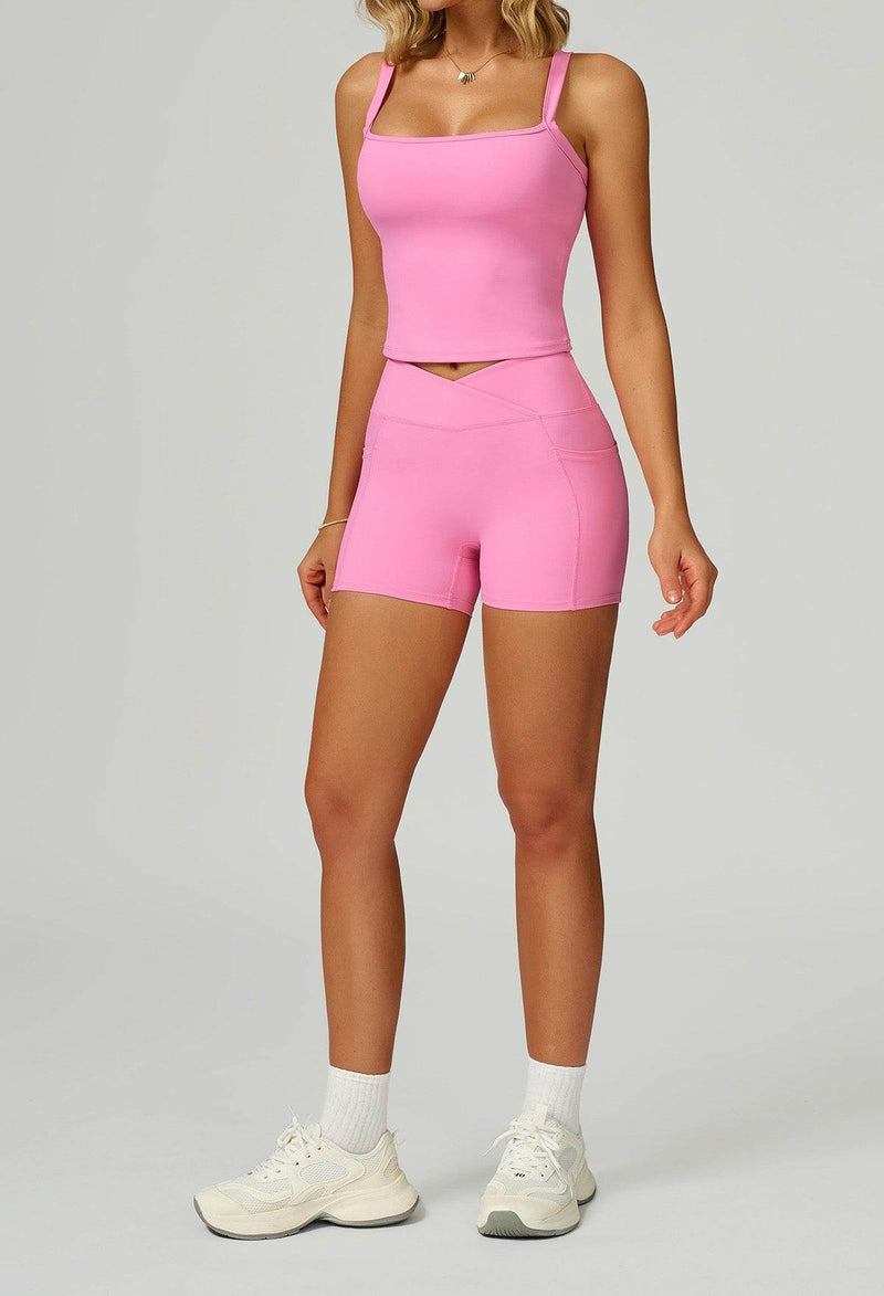 Activewear Set with Wide Strap Tank Top and Short