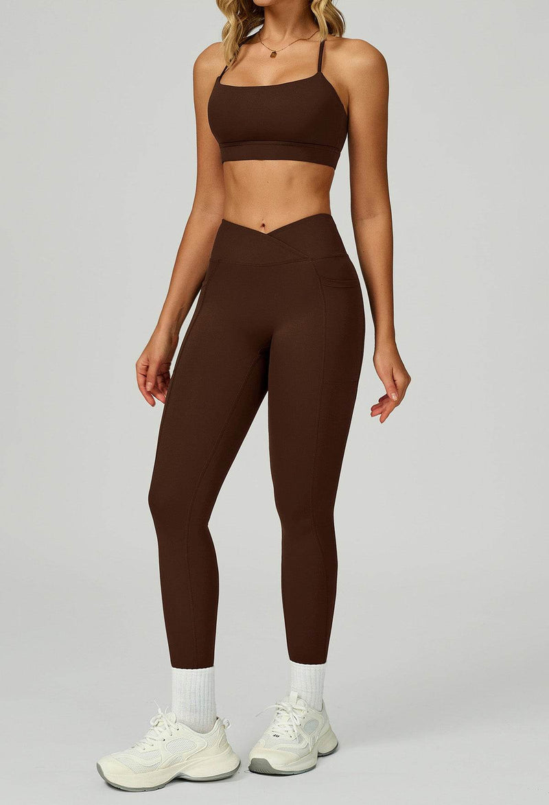 Activewear Set with Cross Back Bra and Legging