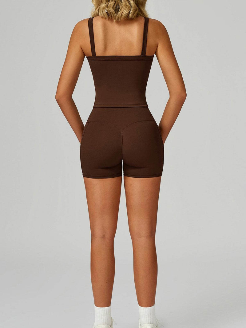 Activewear Set with Wide Strap Tank Top and Short
