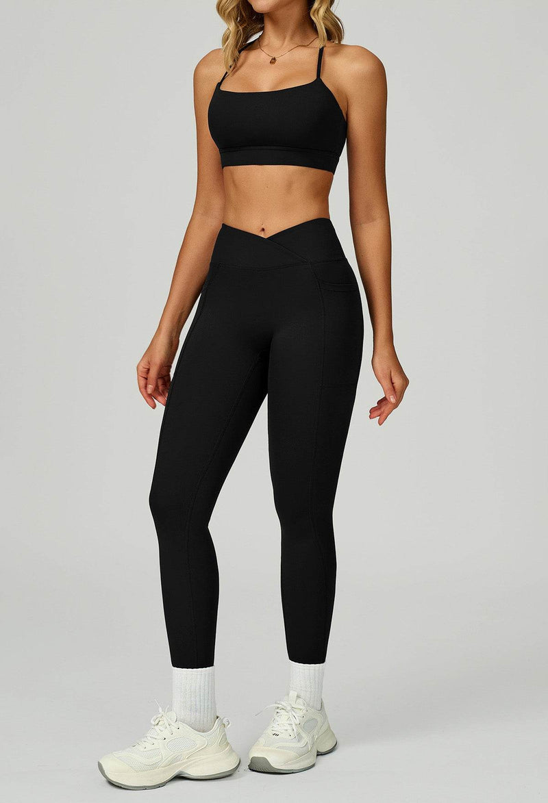 Activewear Set with Cross Back Bra and Legging