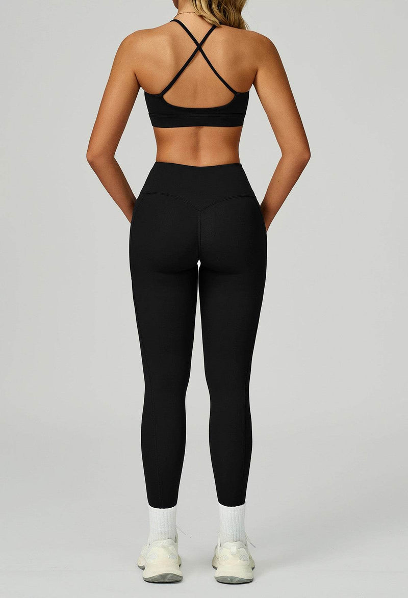 Activewear Set with Cross Back Bra and Legging
