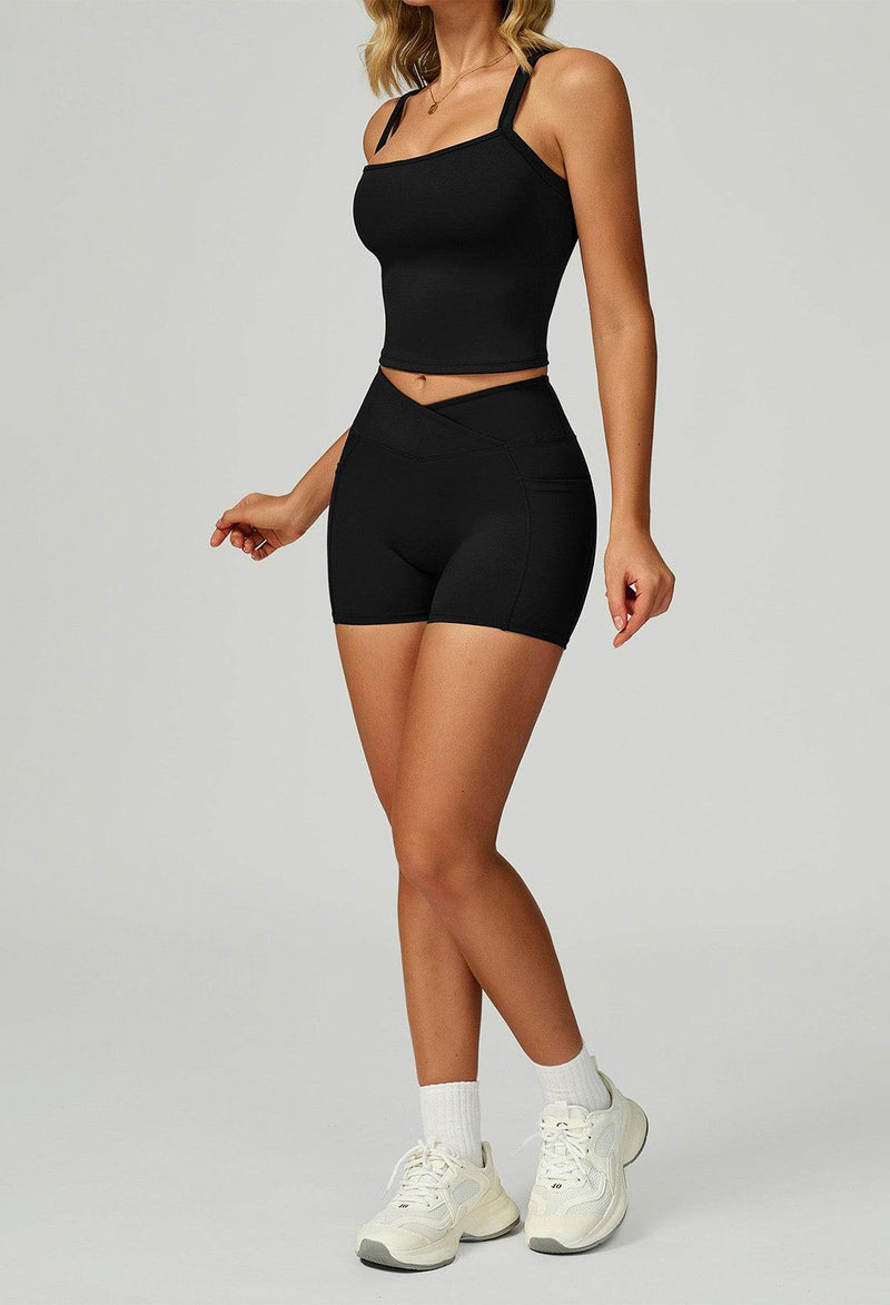 Activewear Set with Wide Strap Tank Top and Short