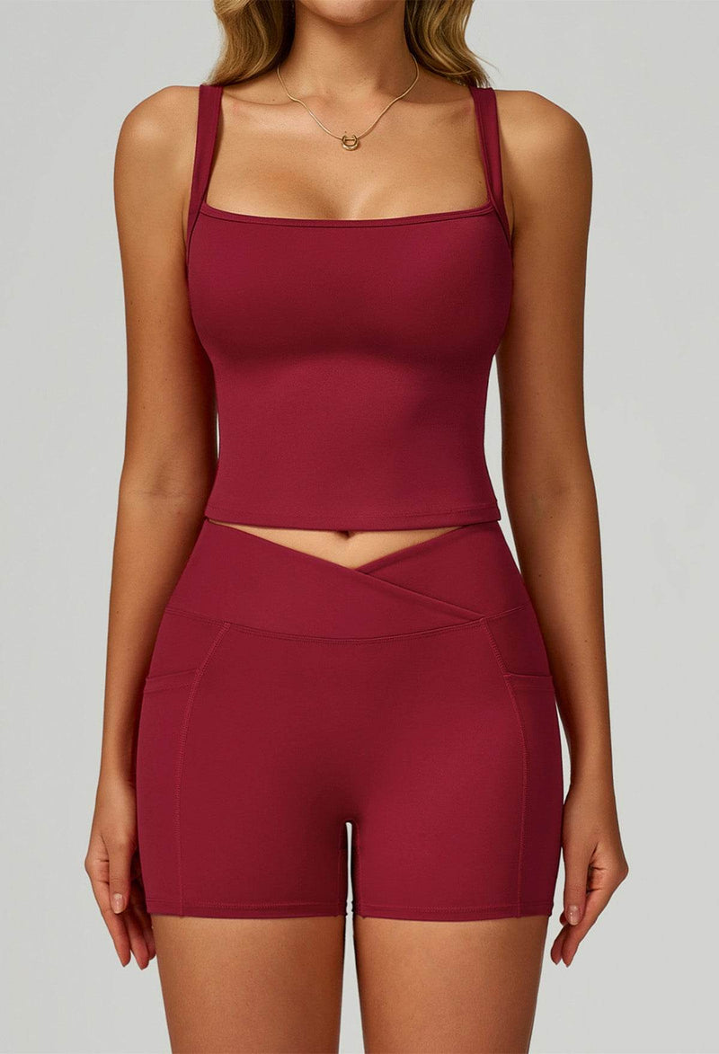 Activewear Set with Wide Strap Tank Top and Short