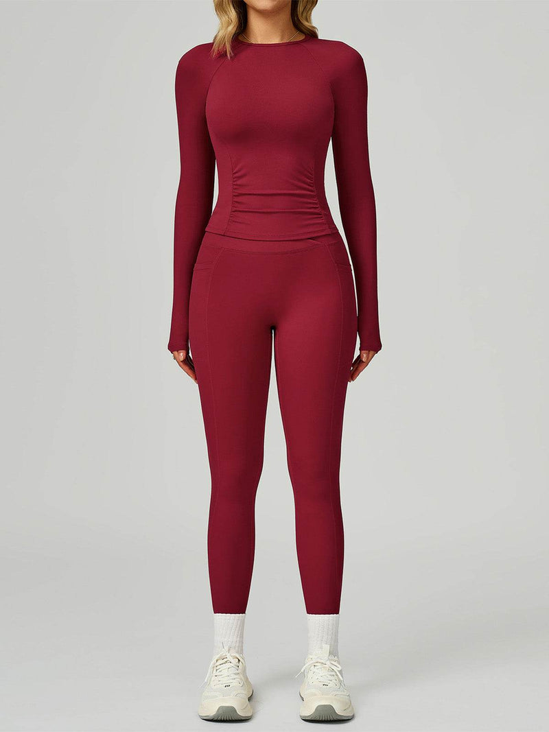 Sport Set with Long Sleeve Crew Neck T-Shirt and Legging