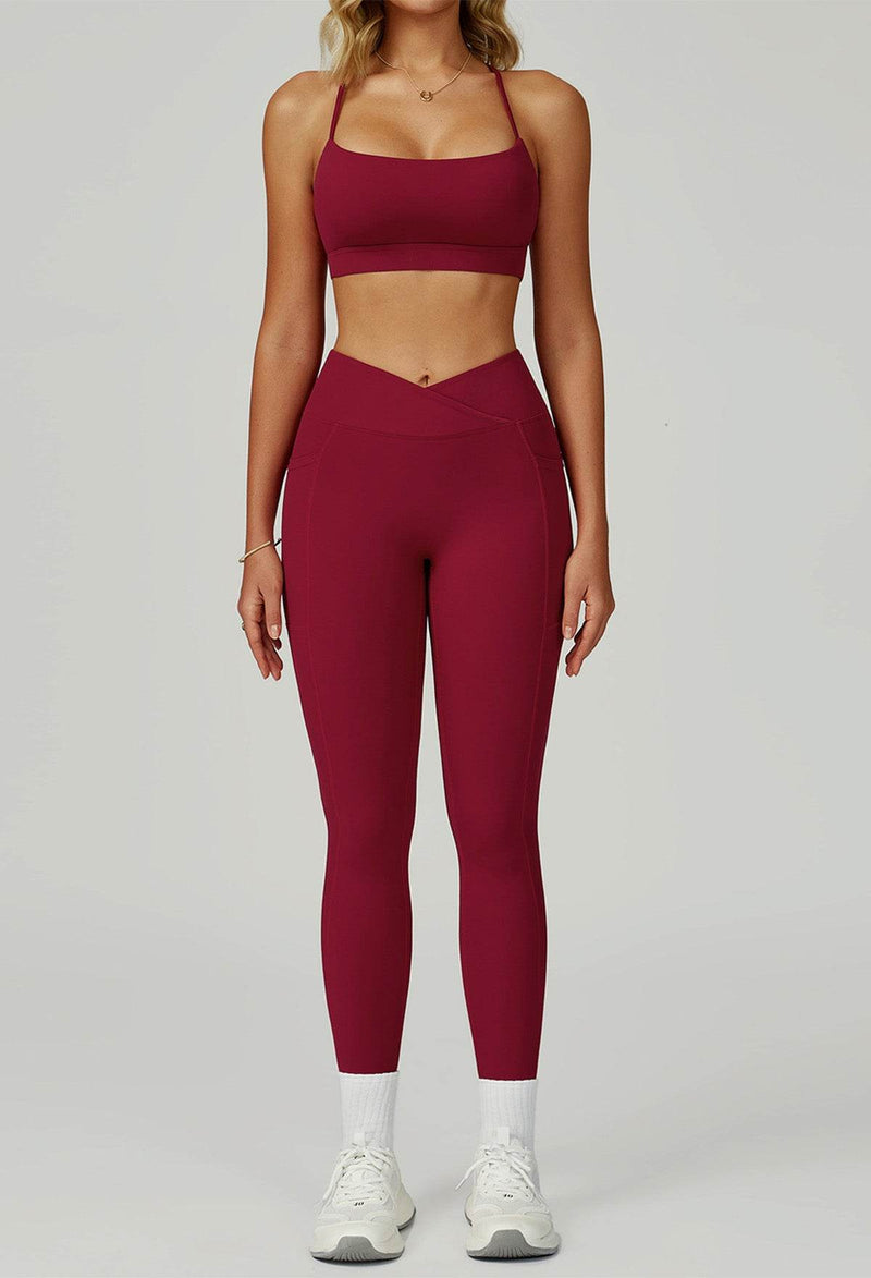 Activewear Set with Cross Back Bra and Legging