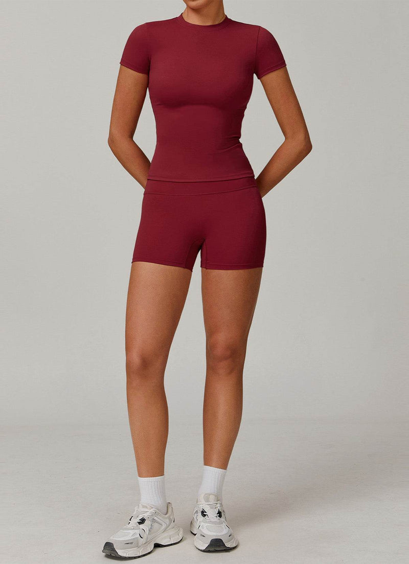 Sports Wear with Short Sleeve T-Shirt and Shorts