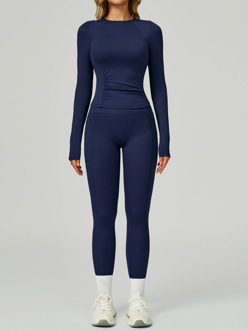 Sport Set with Long Sleeve Crew Neck T-Shirt and Legging