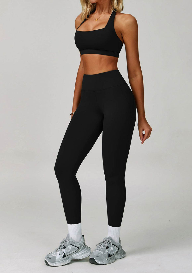 Activewear Set with Halter Sports Bra and Legging