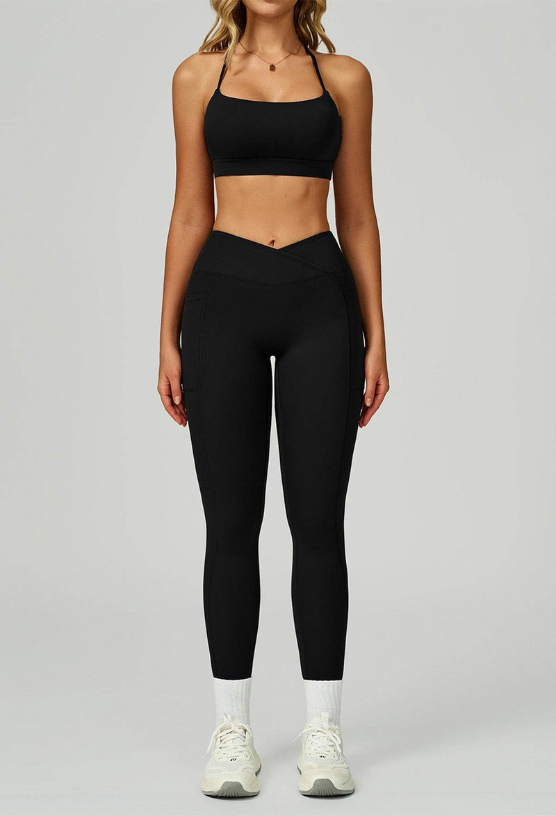 Activewear Set with Cross Back Bra and Legging