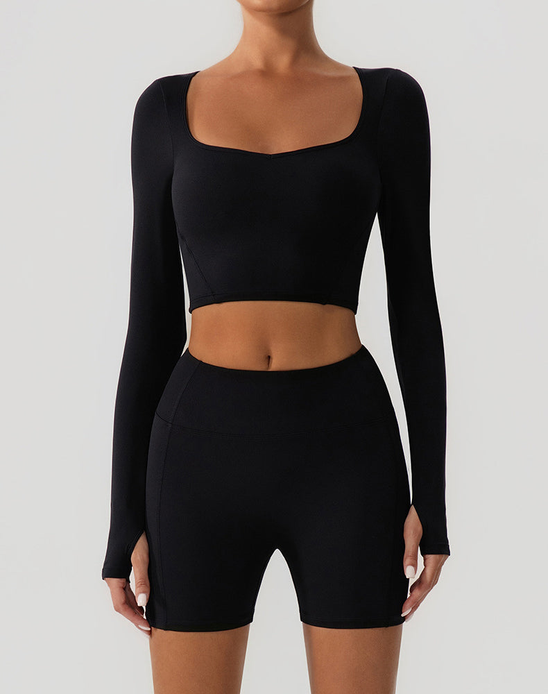 Slim Fit Yoga Long Sleeve Crop Shirt