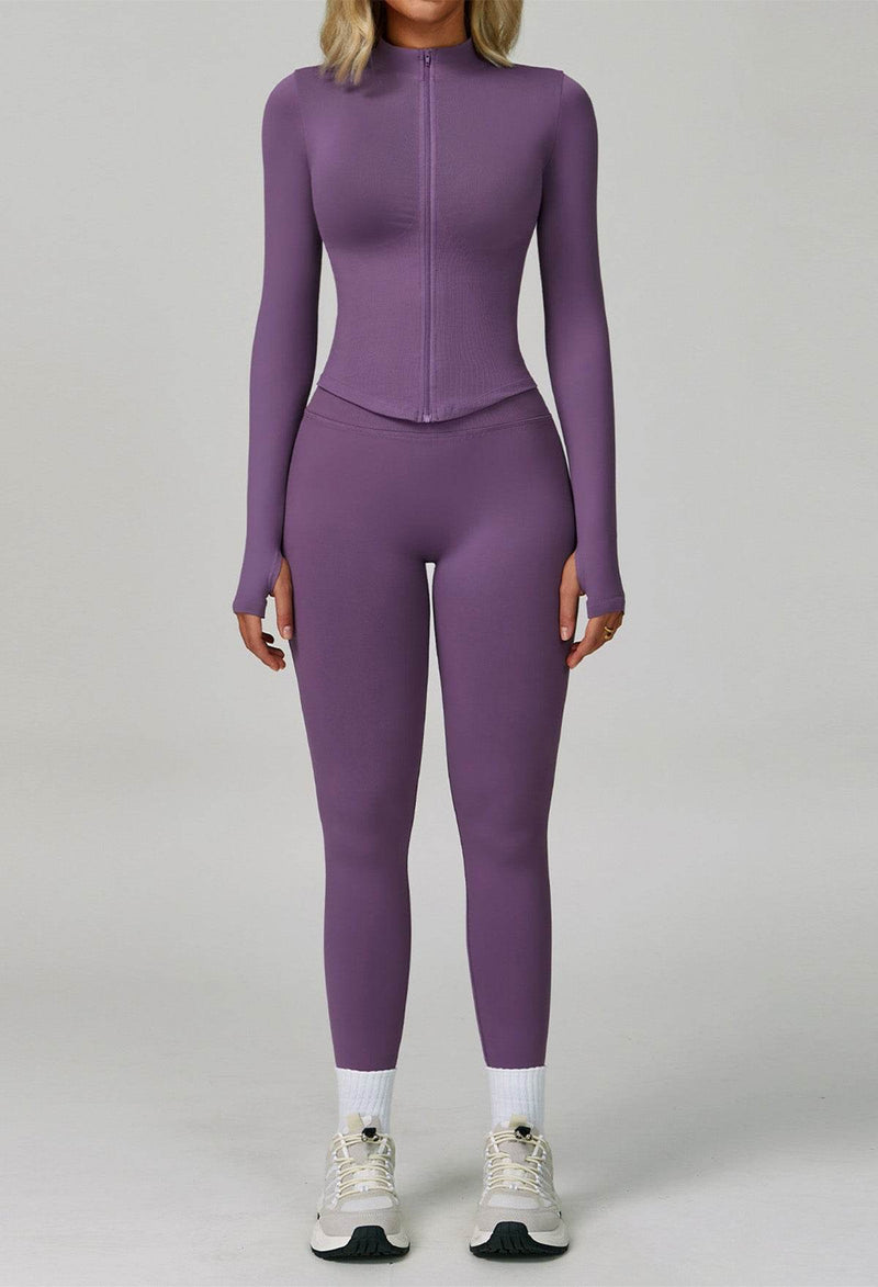 Activewear Set with Full Zip Jacket and Legging