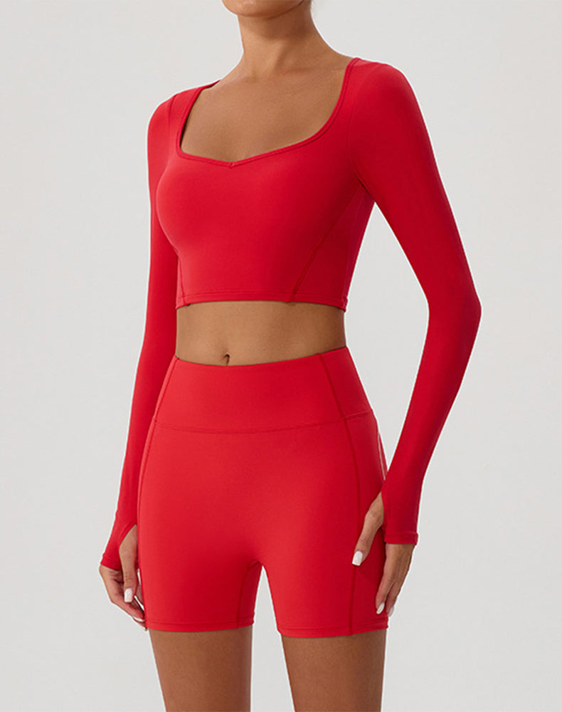 Slim Fit Yoga Long Sleeve Crop Shirt