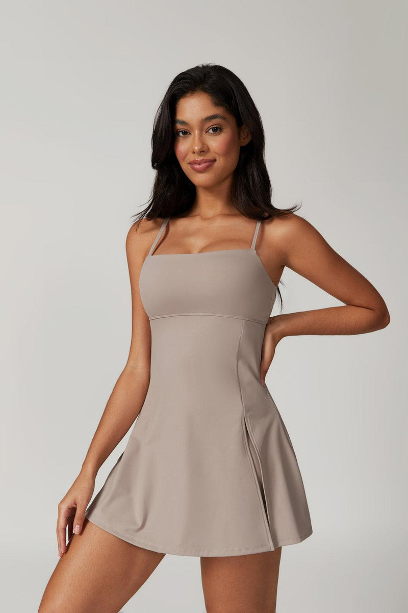 AirFlow Open-Back Tennis Dress with Built-In Shorts