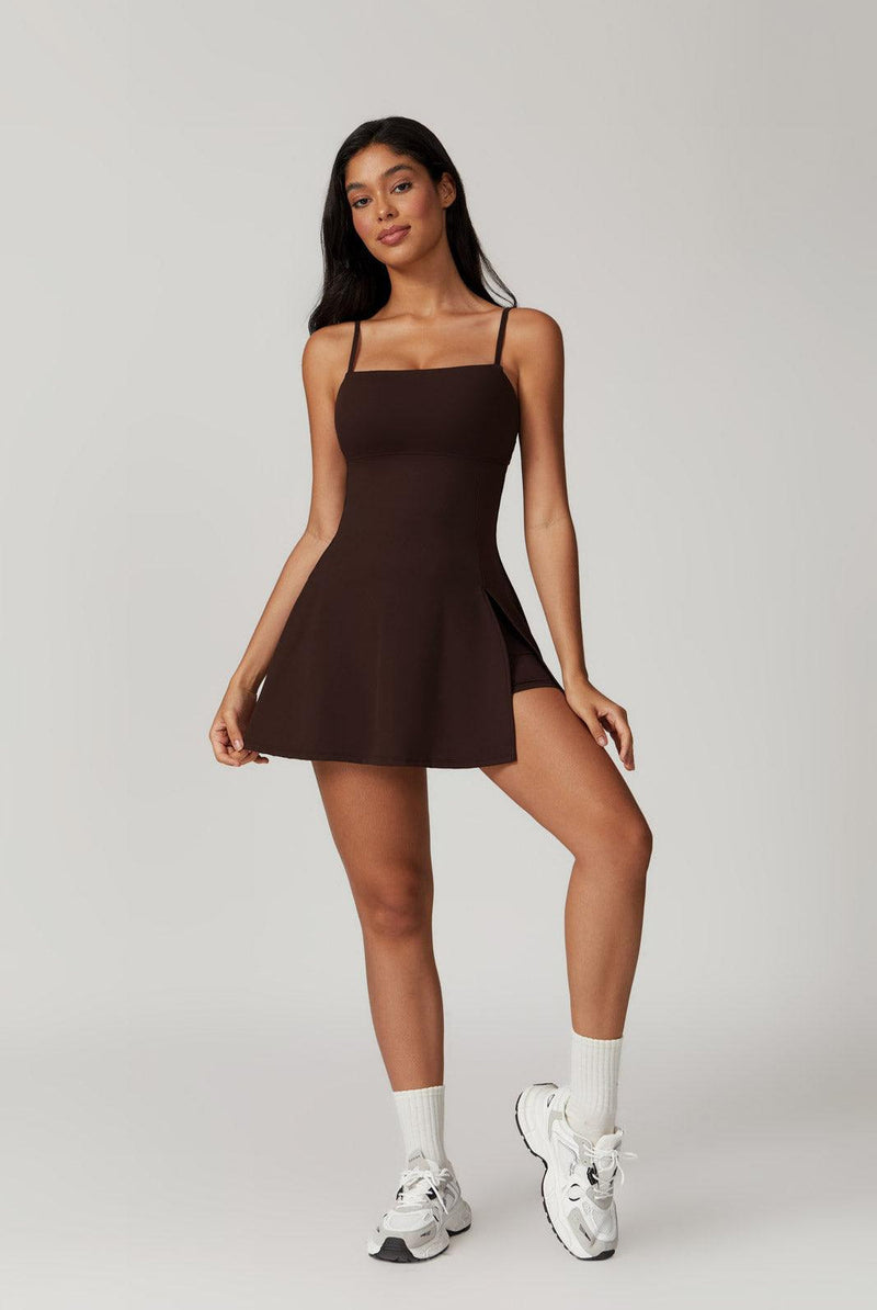 AirFlow Open-Back Tennis Dress with Built-In Shorts