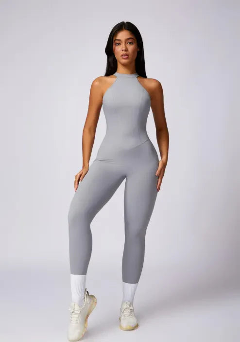 Sporty High Neck Sculpt Jumpsuit Women