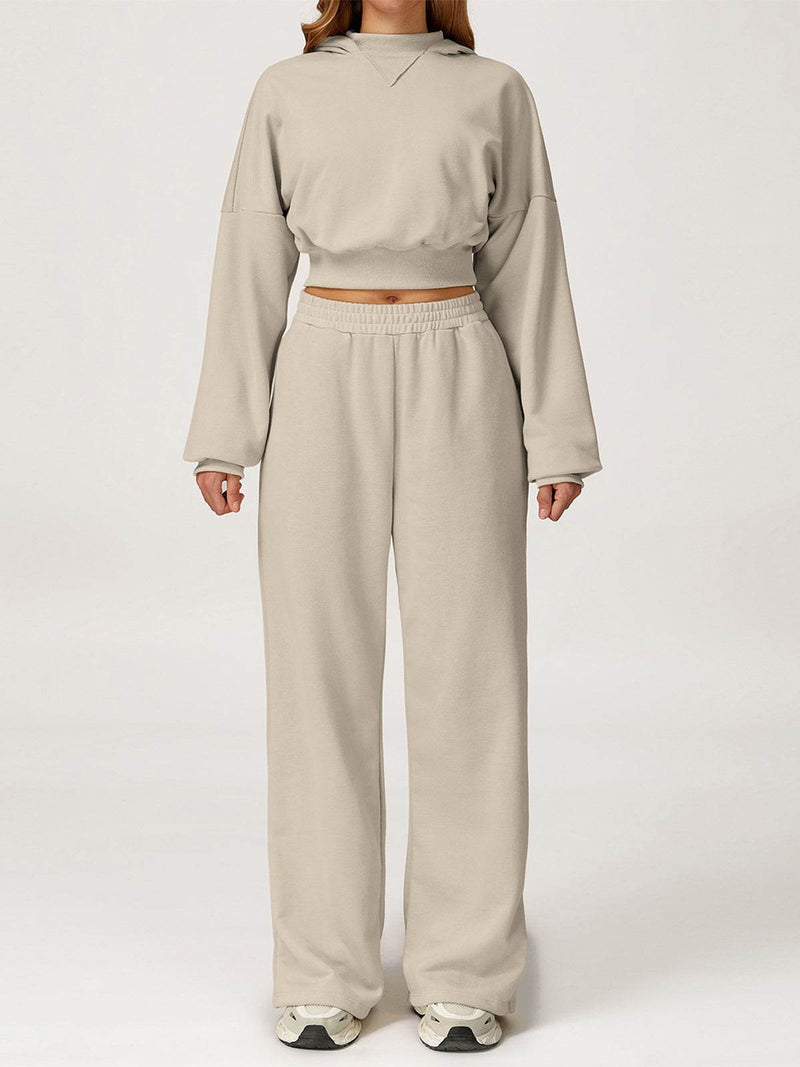 Sport Set with Long Sleeve Crop Sweatshirt and Sweatpant