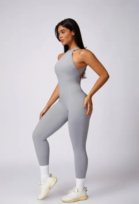 Sporty High Neck Sculpt Jumpsuit Women