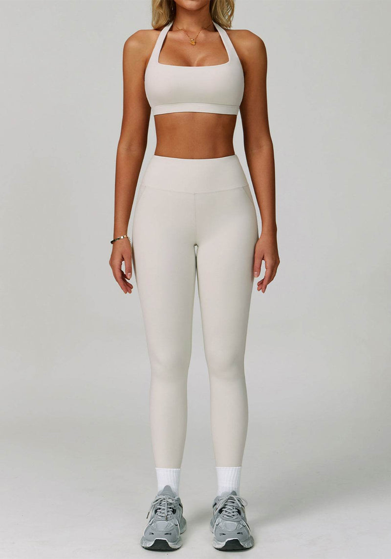 Activewear Set with Halter Sports Bra and Legging