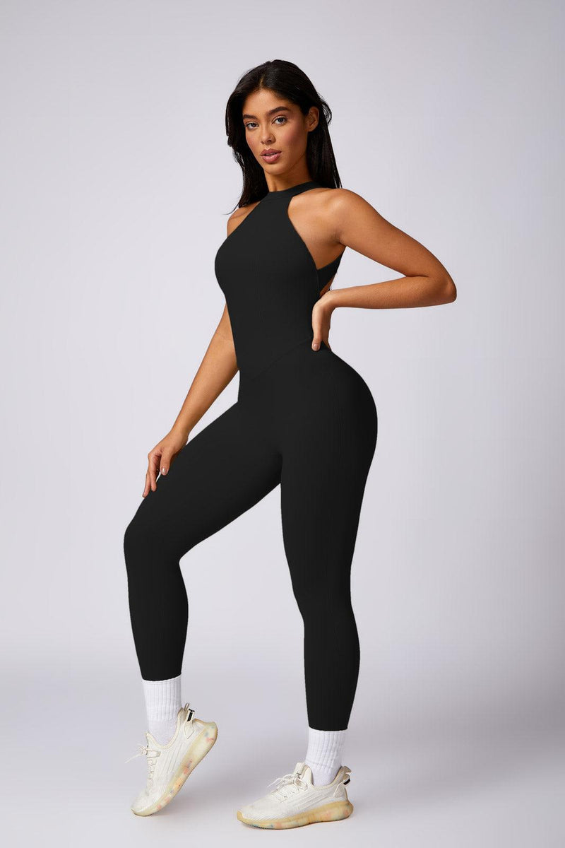 Sporty High Neck Sculpt Jumpsuit Women