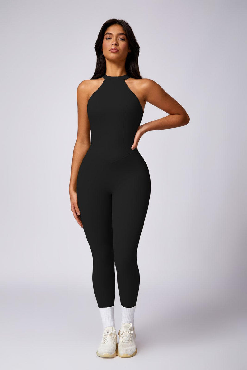 Sporty High Neck Sculpt Jumpsuit Women