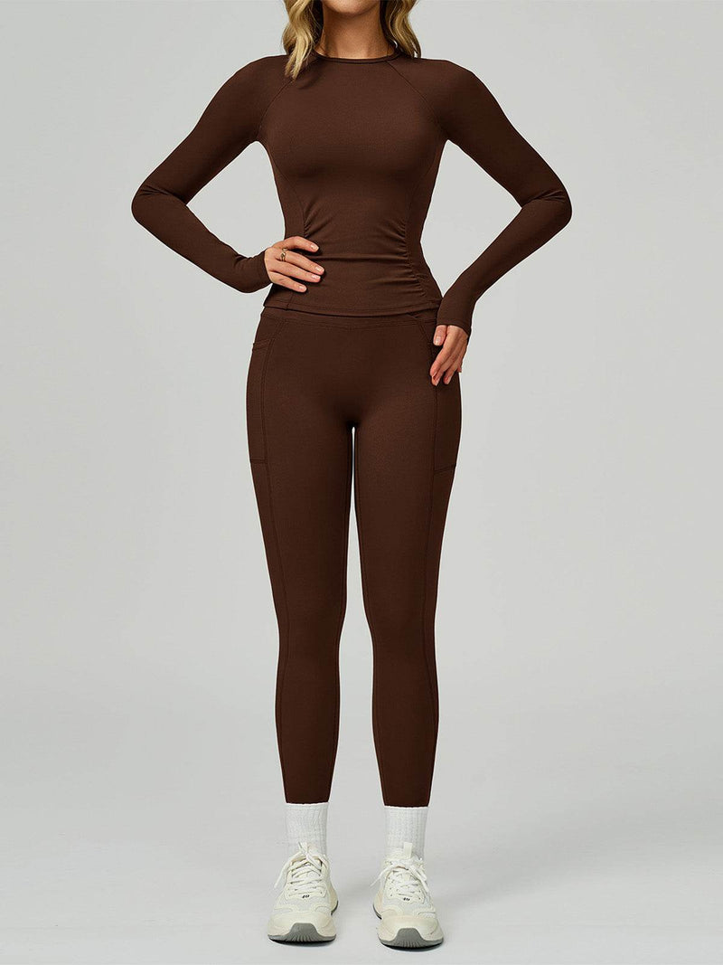 Sport Set with Long Sleeve Crew Neck T-Shirt and Legging